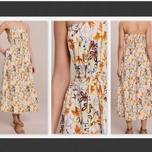 NEW A.L.C. Clark Strapless Midi Dress in Floral Print Size 6